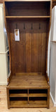 ^Hall Bench with Coat Hooks, Shelf and Shoe Cubby Hole compartment (Monks Bench)