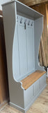NEW PRODUCT^Tall Hallway Coat and Shoe Storage Porch, Settle, Pew, Monks Bench, with Coat Hooks and under storage seat storage