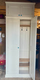 ^2 door Hallway, Utility, Cloak Room Storage Cupboard with Coat Hooks and 3 Shelves with EXTRA STORAGE TOP BOX (35 cm deep)