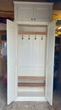 ^2 door Hallway, Utility, Cloak Room Storage Cupboard with Coat Hooks and 3 Shelves with EXTRA STORAGE TOP BOX (35 cm deep)