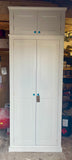 ^2 door Hallway, Utility, Cloak Room Storage Cupboard with Coat Hooks and 3 Shelves with EXTRA STORAGE TOP BOX (35 cm deep)
