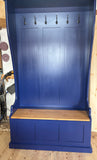 NEW PRODUCT^Tall Hallway Coat and Shoe Storage Porch, Settle, Pew, Monks Bench, with Coat Hooks and under storage seat storage
