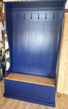 NEW PRODUCT^Tall Hallway Coat and Shoe Storage Porch, Settle, Pew, Monks Bench, with Coat Hooks and under storage seat storage