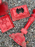 Cast Iron red mail box - DAMAGED   ***CLEARANCE***    COLLECTION ONLY