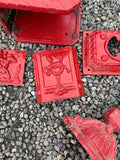 Cast Iron red mail box - DAMAGED   ***CLEARANCE***    COLLECTION ONLY
