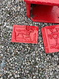 Cast Iron red mail box - DAMAGED   ***CLEARANCE***    COLLECTION ONLY