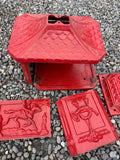 Cast Iron red mail box - DAMAGED   ***CLEARANCE***    COLLECTION ONLY