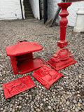 Cast Iron red mail box - DAMAGED   ***CLEARANCE***    COLLECTION ONLY