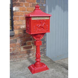 Cast Iron red mail box - DAMAGED   ***CLEARANCE***    COLLECTION ONLY