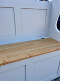 ^Hall Monks Bench Settle Pew Solid Pine 2 Panel with Under Seat Storage - 3' wide