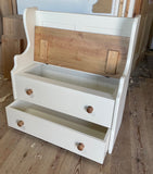 ^Hall Monks Bench Settle Pew Solid Pine 2 Panel with Under Seat Storage & Drawer