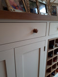 ^6' wide Sideboard with Contrast Top and Central Wine Rack
