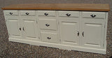 ^8' wide Painted Solid Wood Sideboard with Contrasting Top