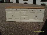 ^8' wide Painted Solid Wood Sideboard with Contrasting Top