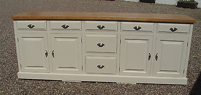 *8' wide Painted Solid Wood Sideboard with Contrasting Top
