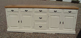 ^8' wide Painted Solid Wood Sideboard with Contrasting Top