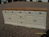 ^8' wide Painted Solid Wood Sideboard with Contrasting Top