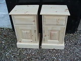 Solid Pine 1 Door 1 Drawer Bedside Chest / Pot Cupboard - UK MADE