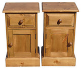 Solid Pine 1 Door 1 Drawer Bedside Chest / Pot Cupboard - UK MADE