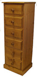 Solid Pine 6 Drawer Wellington / Narrow Chest of Drawers