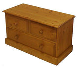 Solid Pine 2 over 1 Chest of Drawers - Narrow 30" wide