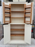 ^Larder Pantry Kitchen Utility Cupboard with Spice Racks (40 cm or 50 cm deep) 2 Door over 2 Door Storage