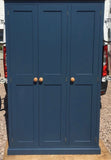 z**IN STOCK** One Only - 3 Door Traditional Hall Cloak Room Coat & Shoe Cupboard in STIFFKEY BLUE
