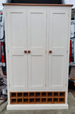 ^3 Door Kitchen Larder Pantry with 18 Bottle Wine Rack and Spice Racks (40 cm or 50 cm deep)