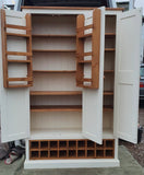 ^3 Door Kitchen Larder Pantry with 18 Bottle Wine Rack and Spice Racks (40 cm or 50 cm deep)