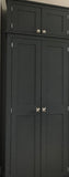 ^2 door Hallway, Utility, Cloak Room Storage Cupboard with Coat Hooks and 3 Shelves with EXTRA STORAGE TOP BOX (35 cm deep)
