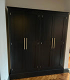 ^4 Door Hall Coat & Shoe or Toys Storage Cupboard with Hooks and Shelves (40 cm deep) OPTION 1