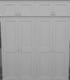^4 Door Hall/Larder Storage Cupboard for kitchen items, toys etc with Shelves WITH or WITH-OUT Top Box Storage (35 cm deep) OPTION 3