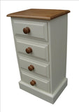 *Solid Pine 4 Drawer Wellington / Narrow Chest of Drawers