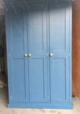 z**IN STOCK** One Only - 3 Door Hall, Utility Room, Cloak Room Coat & Shoe Storage Cupboard (35 cm deep) OPTION 2 in STIFFKEY BLUE