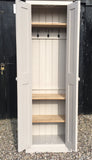 ^2 door Hallway, Utility, Cloak Room Storage Cupboard with Coat Hooks and 3 Shelves with EXTRA STORAGE TOP BOX (35 cm deep)