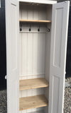 ^2 door Hallway, Utility, Cloak Room Storage Cupboard with Coat Hooks and 3 Shelves with EXTRA STORAGE TOP BOX (35 cm deep)
