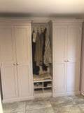 ^4 Door COMBINATION Hall, Utility/Cloak Room Cupboard with Coat Rack, Shoe Bench - 2.1 m wide