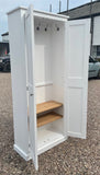 z**IN STOCK** One Only - READY FOR COLLECTION - 2 door Hallway, Utility, Cloak Room Storage Cupboard with Hooks and Shelves (35 cm deep)