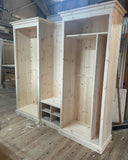 ^4 Door COMBINATION Hall, Utility/Cloak Room Cupboard with Coat Rack, Shoe Bench - 2.1 m wide