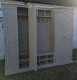 ^4 Door COMBINATION Hall, Utility Room/Ironing board, Cloak Room Storage Cupboard with Shoe Bench and Coat Rack - 2.4 m wide