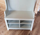 ^Hall Bench with Coat Hooks, Shelf and Shoe Cubby Hole compartment (Monks Bench)