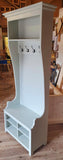 ^Hall Bench with Coat Hooks, Shelf and Shoe Cubby Hole compartment (Monks Bench)