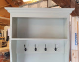 ^Hall Bench with Coat Hooks, Shelf and Shoe Cubby Hole compartment (Monks Bench)