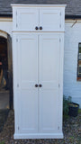 z**IN STOCK** 100 cm wide - Hallway Cloak Room Cupboard with Hooks and Shelves and Extra Top Box Storage - OFF WHITE