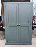 *150 cm Medium Height 2 door Hallway, Utility, Cloak Room Storage Cupboard with Hooks and Shelves (35 cm deep) SIZE VARIATIONS