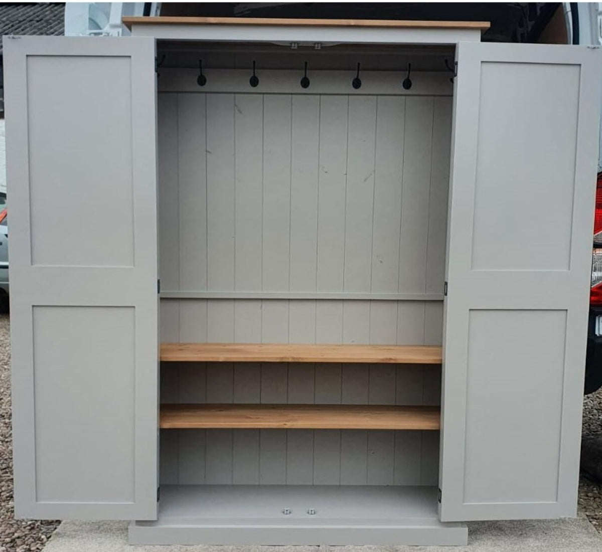 Hall Bench with Coat Hooks, Shelf and Shoe Cubby Hole compartment