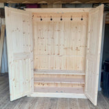 15a. ^150 cm Medium Height 2 door Storage Cupboard with Hooks and Shelves (35 cm deep) 📢 ADD TO CART to UNLOCK TODAYS DEAL