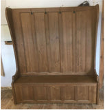 ^Hallway Porch Settle Pew Monks Bench, with Optional Coat Hook and under storage seat
