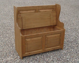 ^Hall Monks Bench Settle Pew Solid Pine 2 Panel with Under Seat Storage - 3' wide