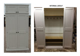 ^2 door Hallway, Utility, Cloak Room Storage Cupboard with Coat Hooks and 3 Shelves with EXTRA STORAGE TOP BOX (35 cm deep)